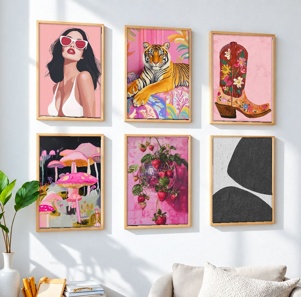 Set de 6 cuadros decorativos que combinan