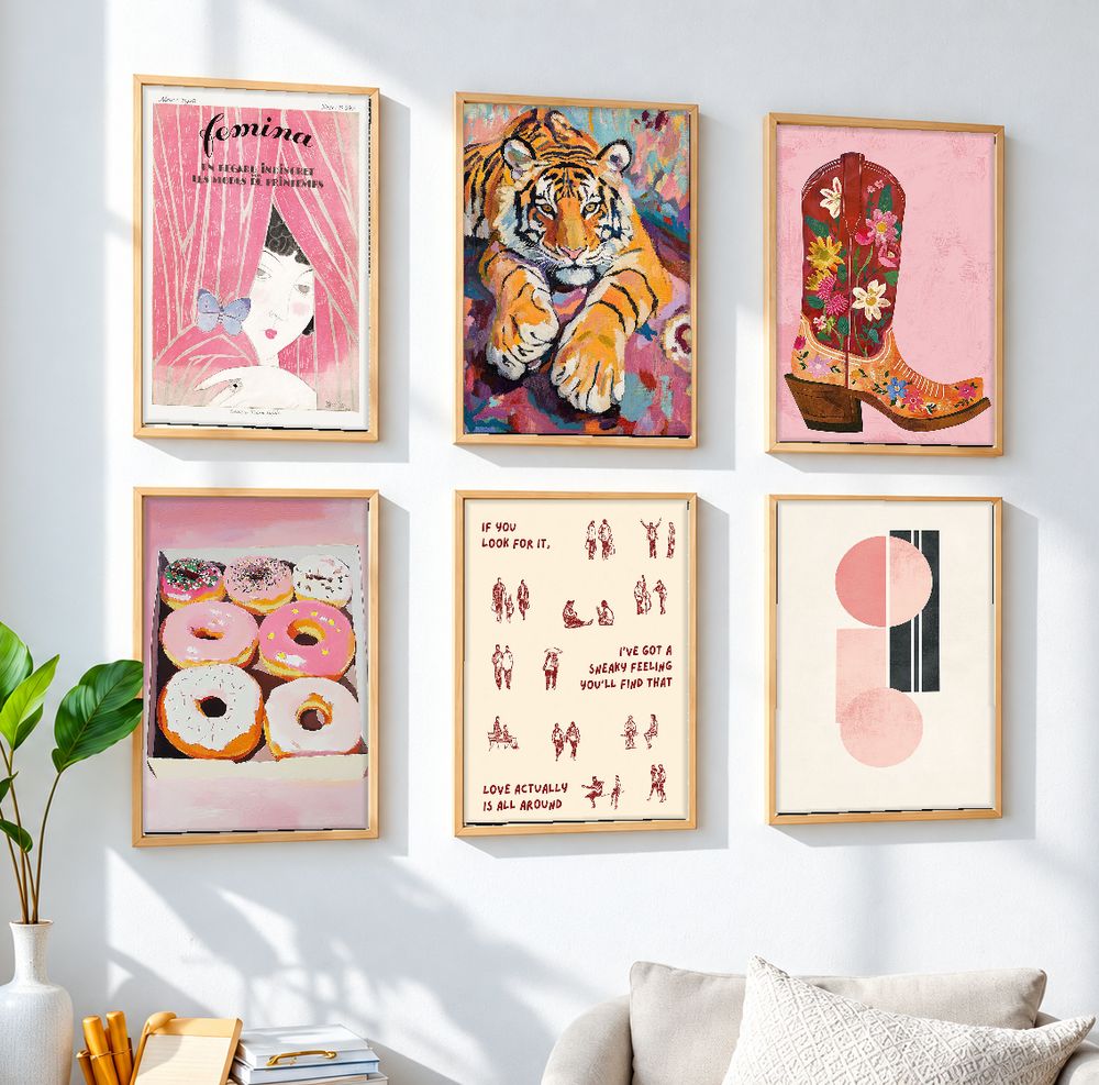Set de 6 cuadros decorativos que combinan