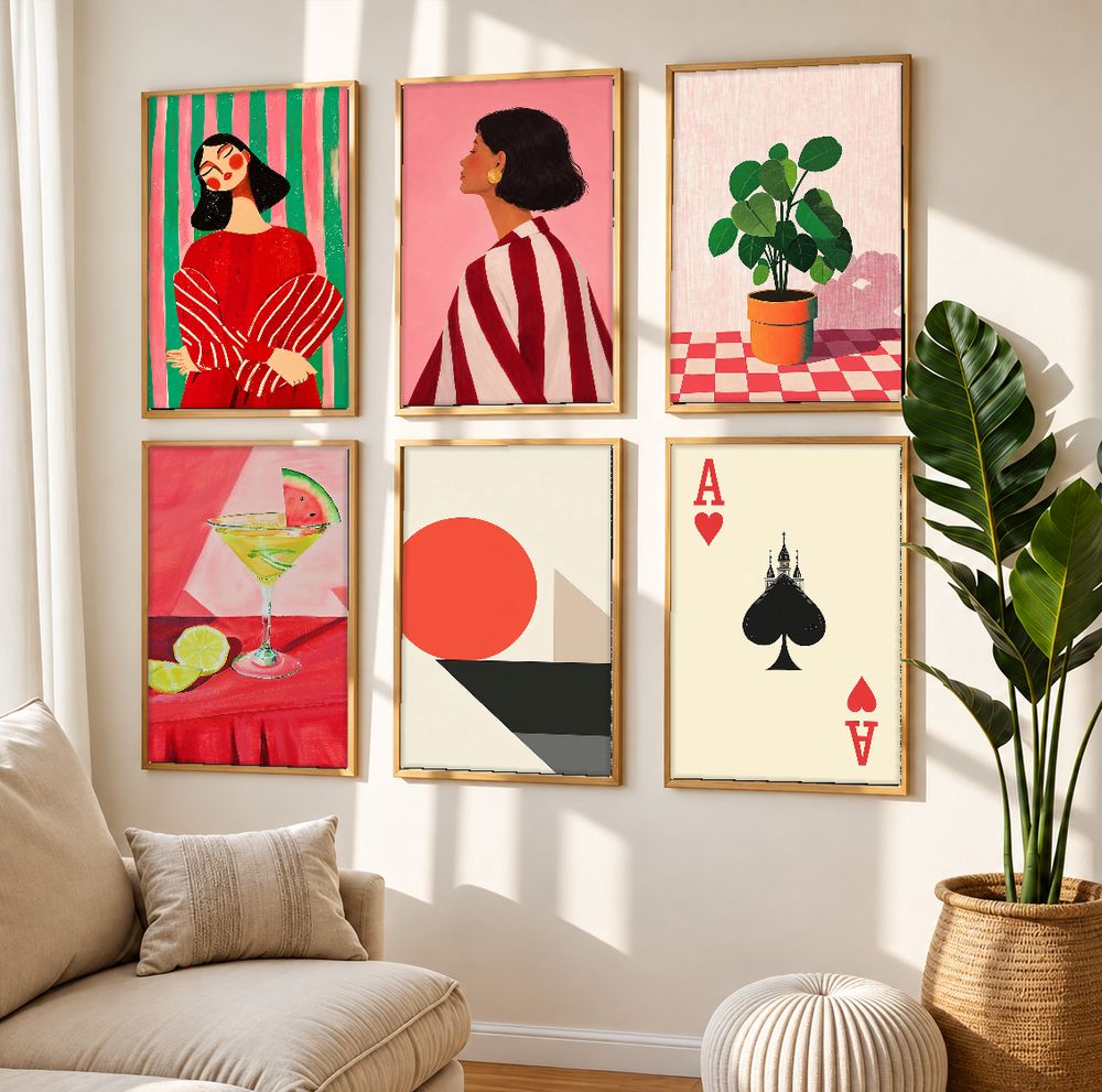Set de 6 cuadros decorativos que combinan
