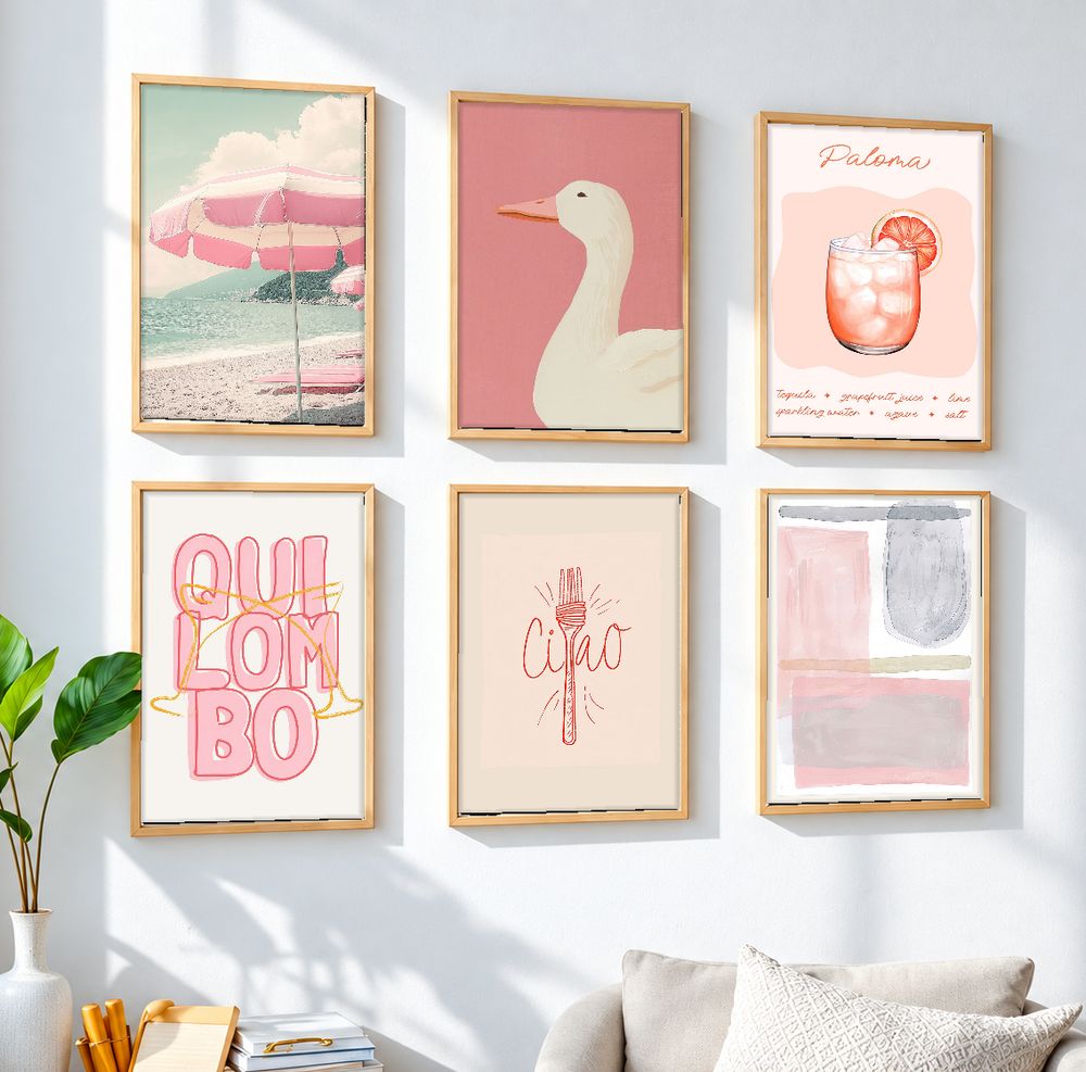 Set de 6 cuadros decorativos que combinan