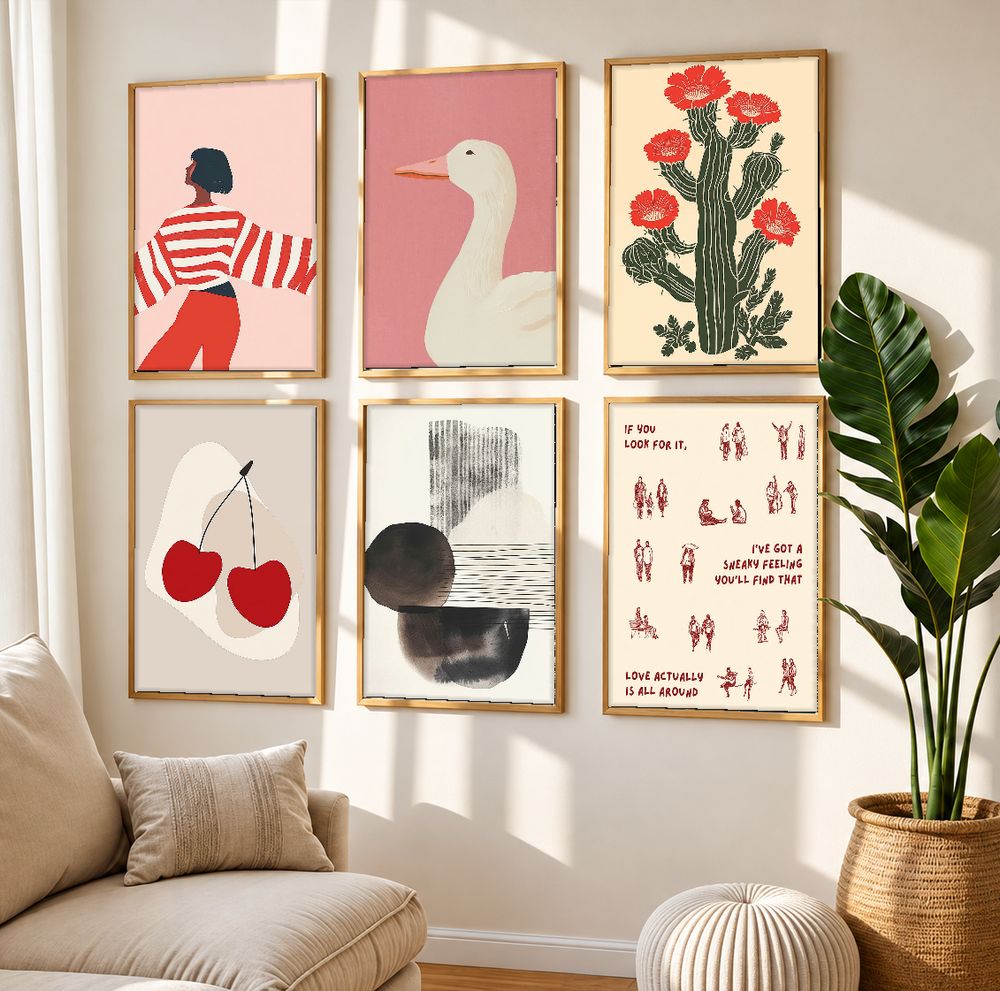 Set de 6 cuadros decorativos que combinan
