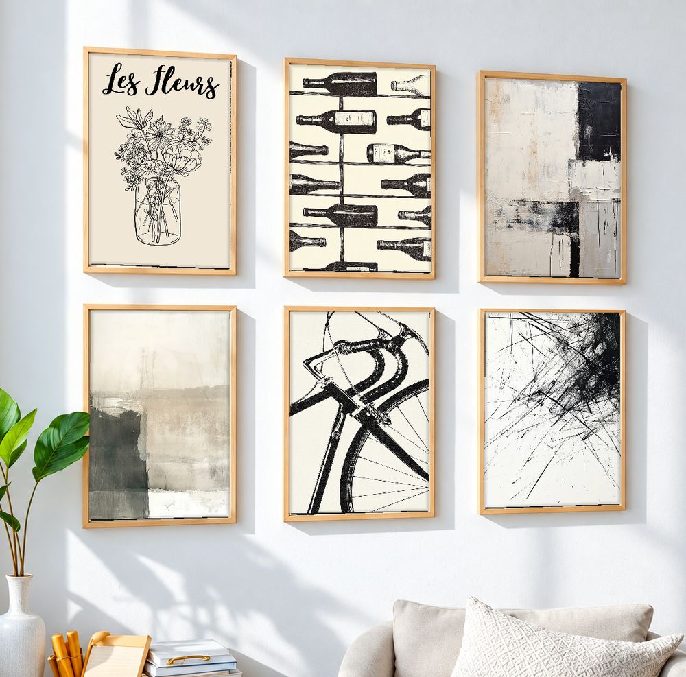 Set de 6 cuadros decorativos que combinan