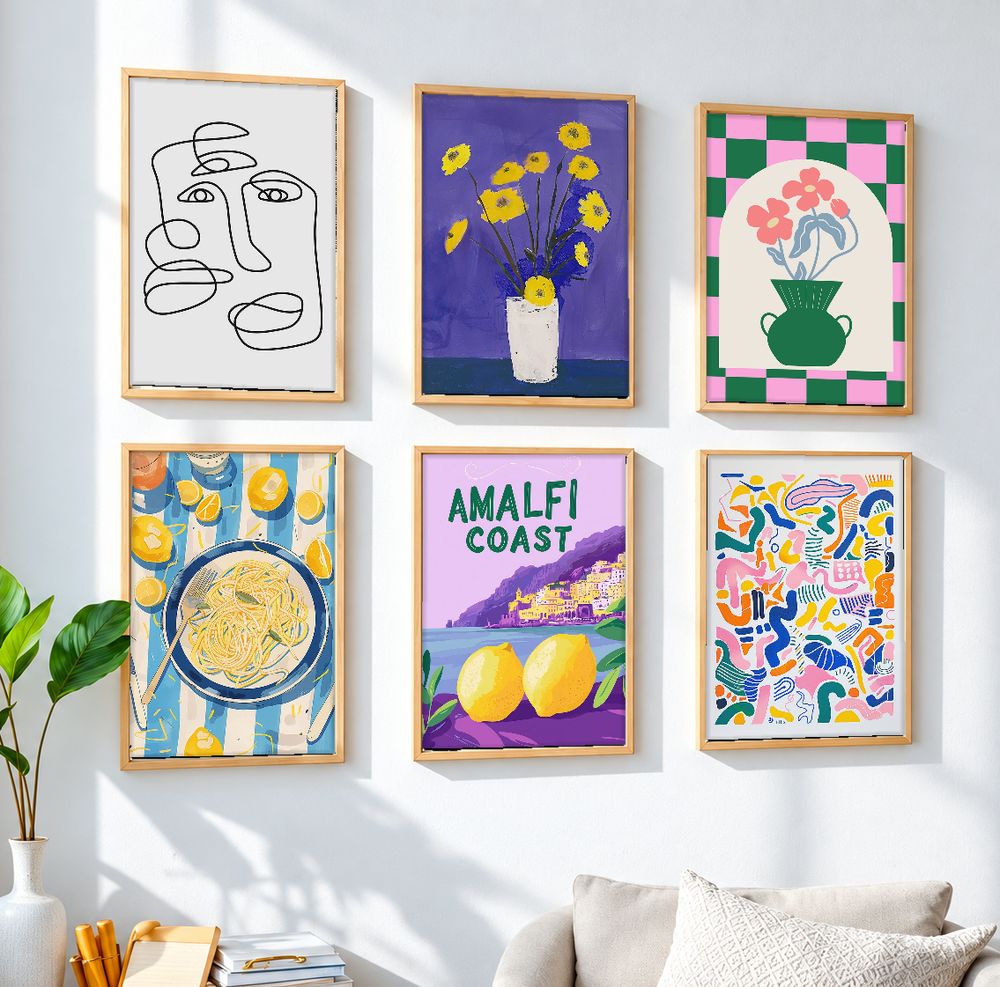 Set de 6 cuadros decorativos que combinan