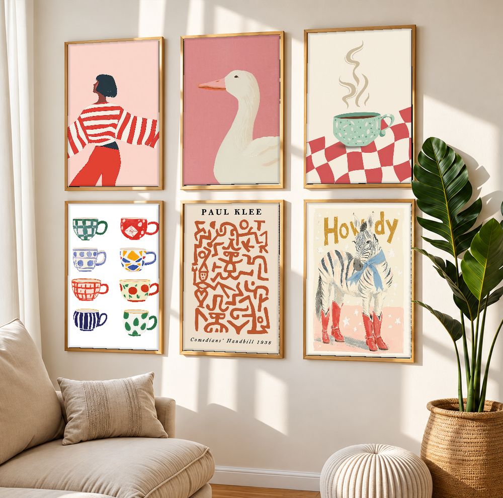 Set de 6 cuadros decorativos que combinan