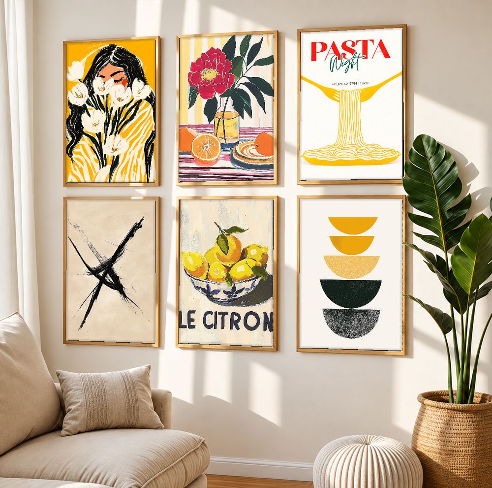 Set de 6 cuadros decorativos que combinan