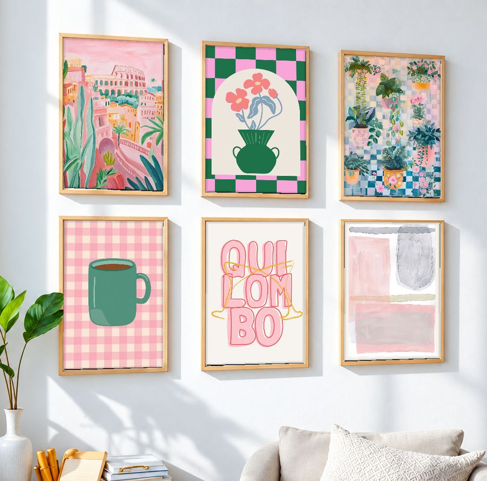 Set de 6 cuadros decorativos que combinan