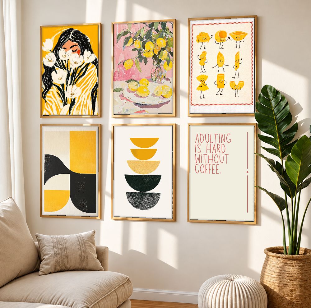 Set de 6 cuadros decorativos que combinan