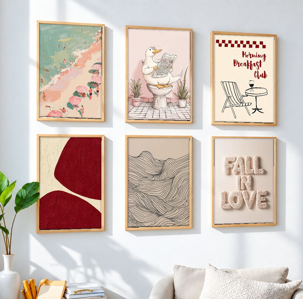 Set de 6 cuadros decorativos que combinan