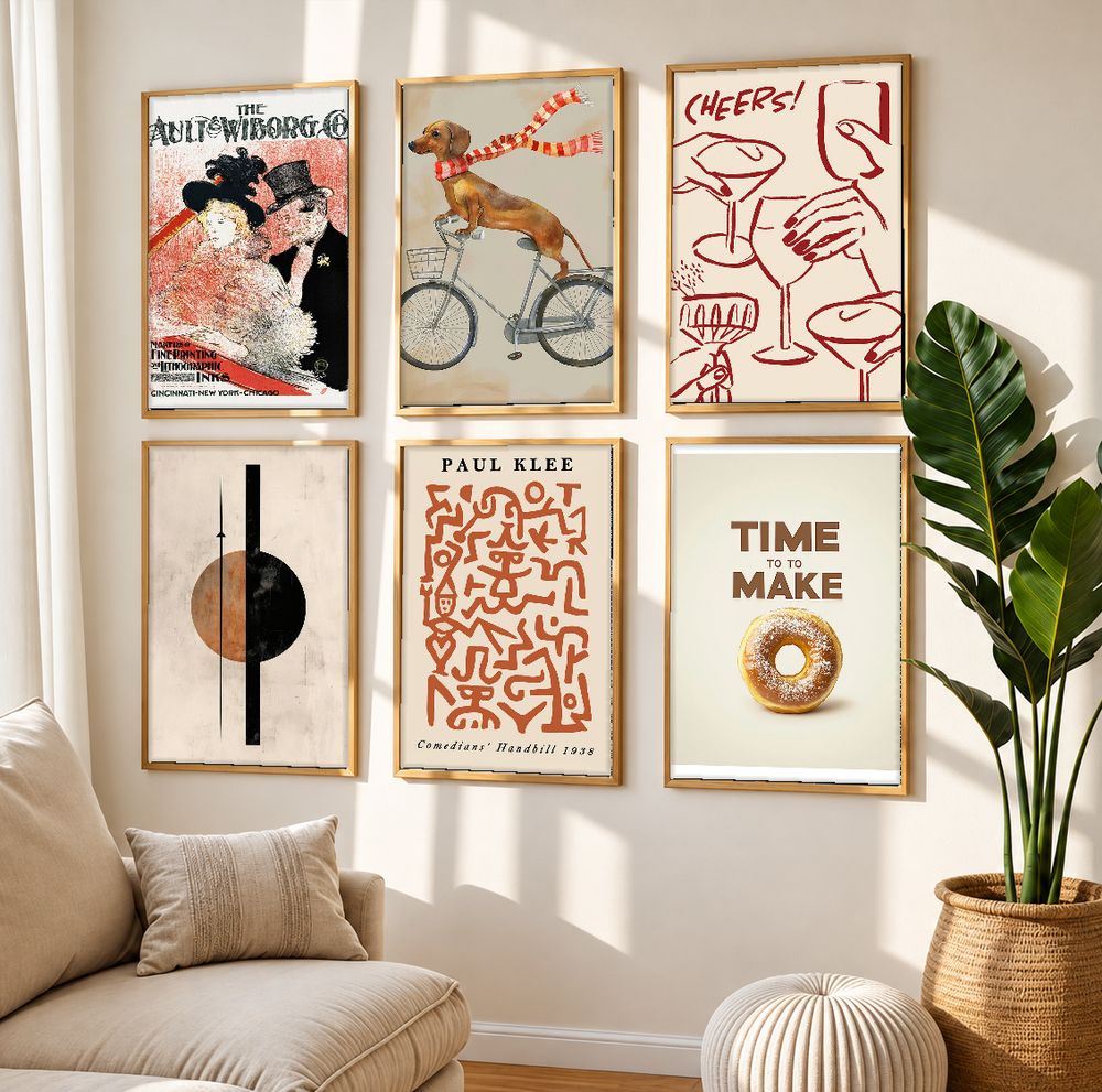 Set de 6 cuadros decorativos que combinan