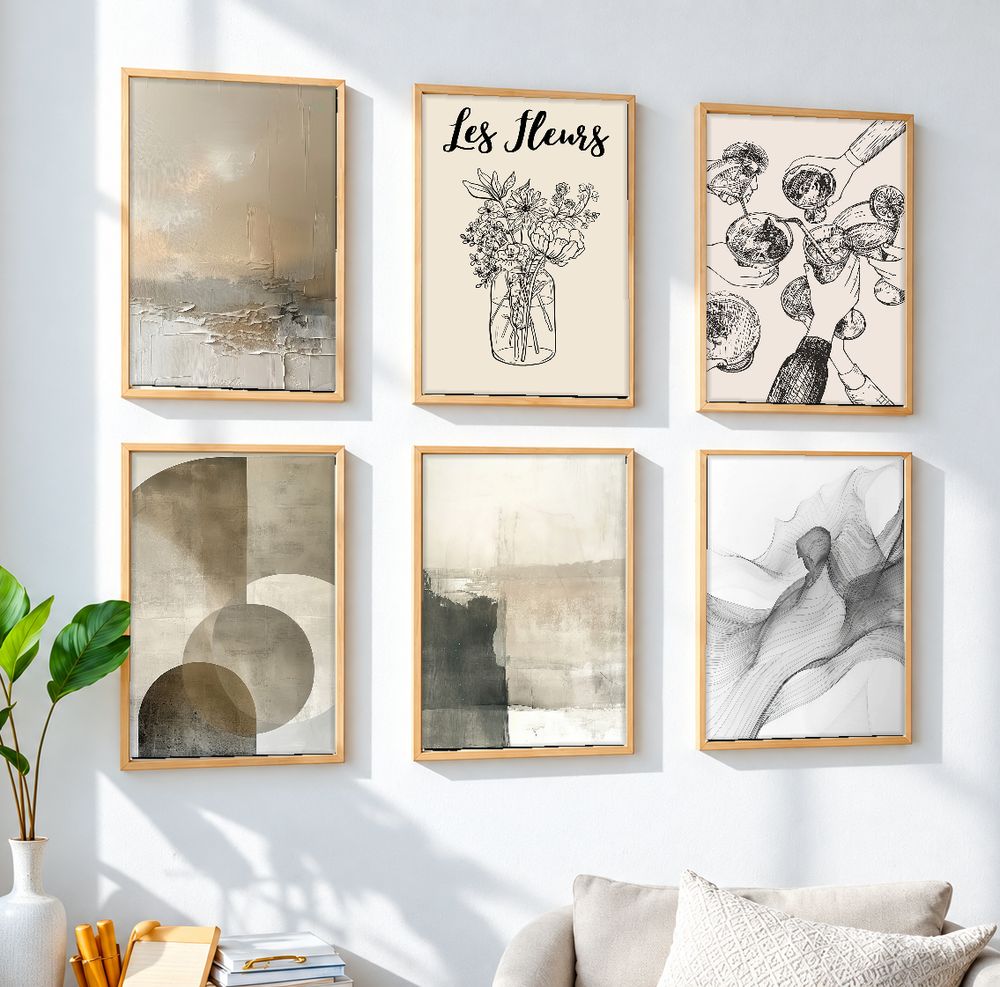 Set de 6 cuadros decorativos que combinan