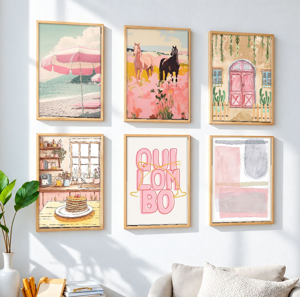 Set de 6 cuadros decorativos que combinan