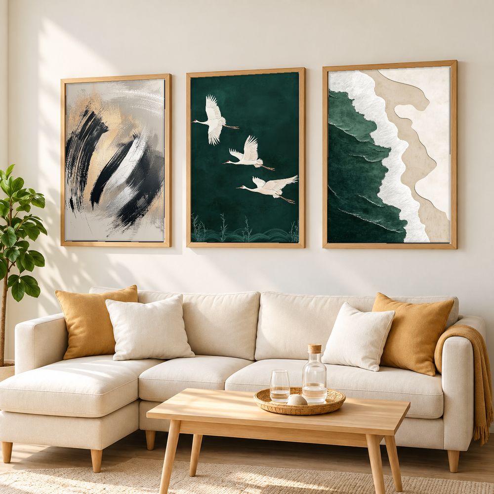 Set de 3 cuadros decorativos que combinan