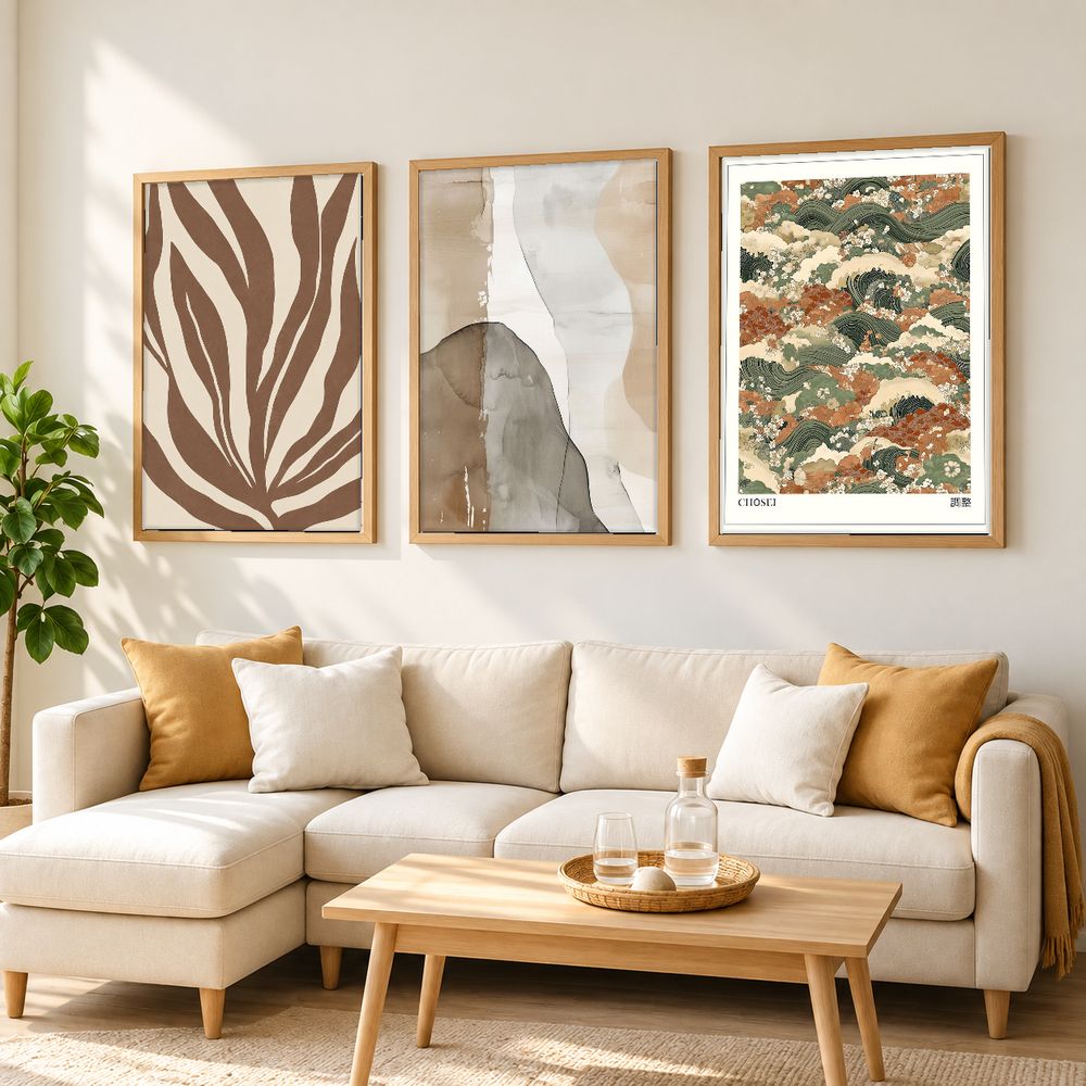 Set de 3 cuadros decorativos que combinan