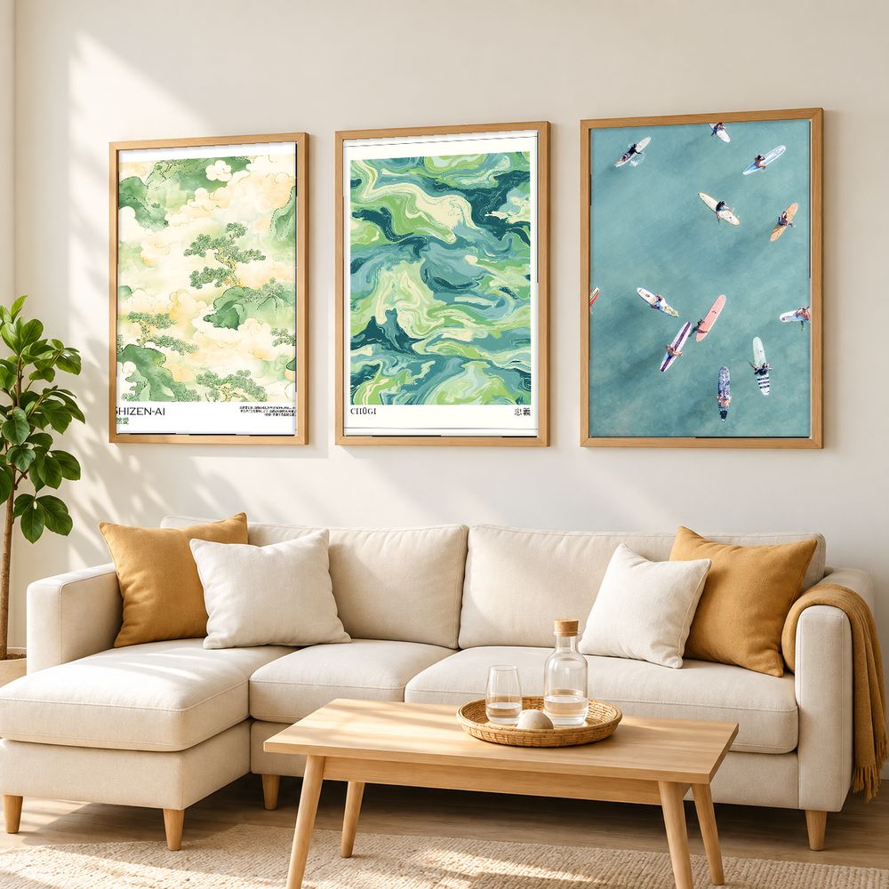 Set de 3 cuadros decorativos que combinan
