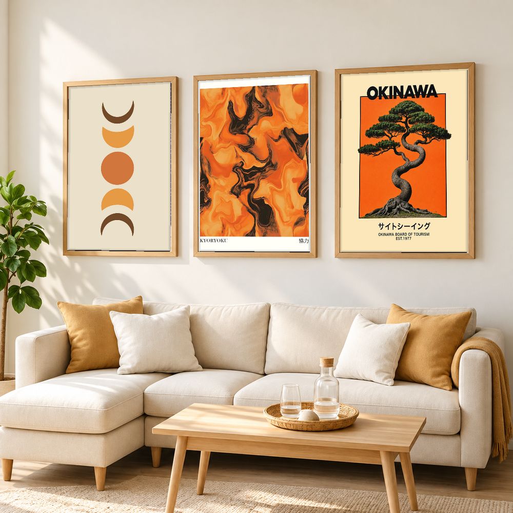 Set de 3 cuadros decorativos que combinan