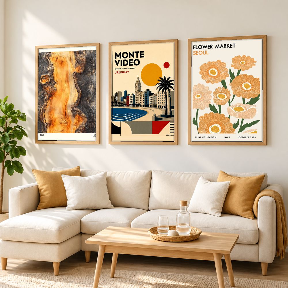 Set de 3 cuadros decorativos que combinan