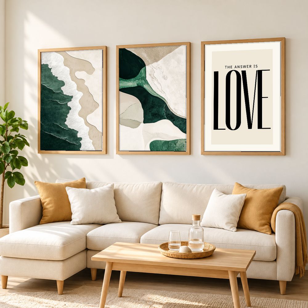 Set de 3 cuadros decorativos que combinan