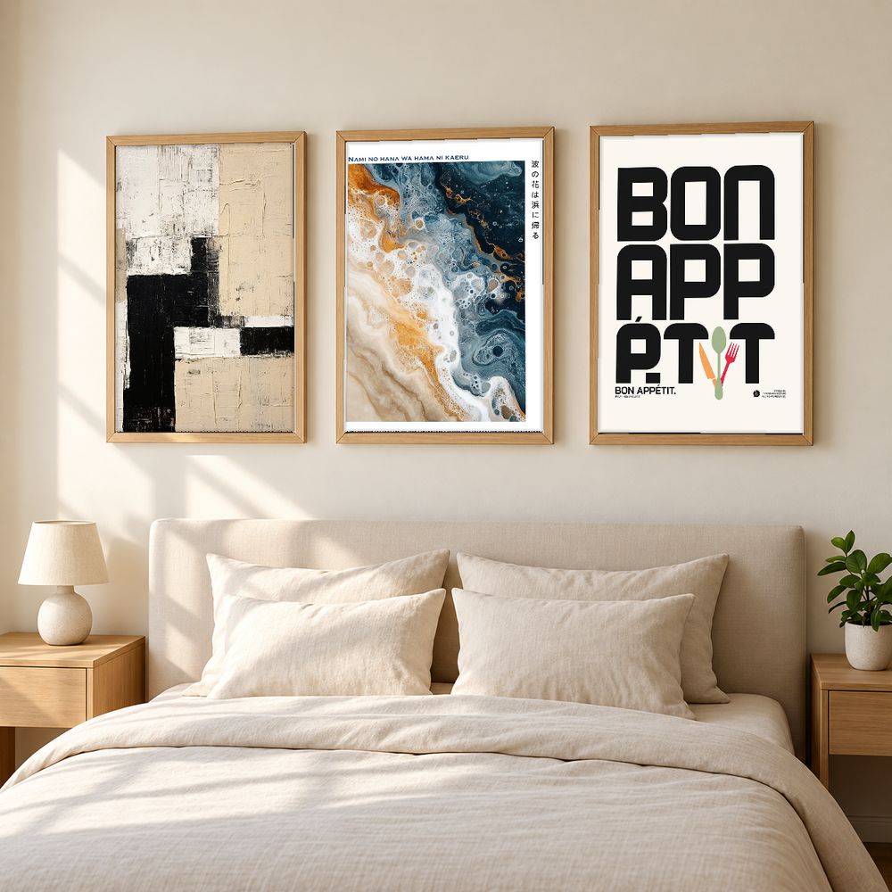 Set de 3 cuadros decorativos que combinan