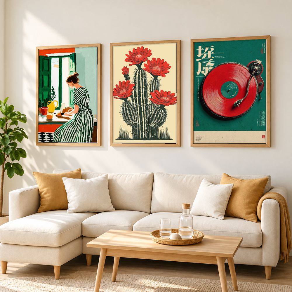 Set de 3 cuadros decorativos que combinan