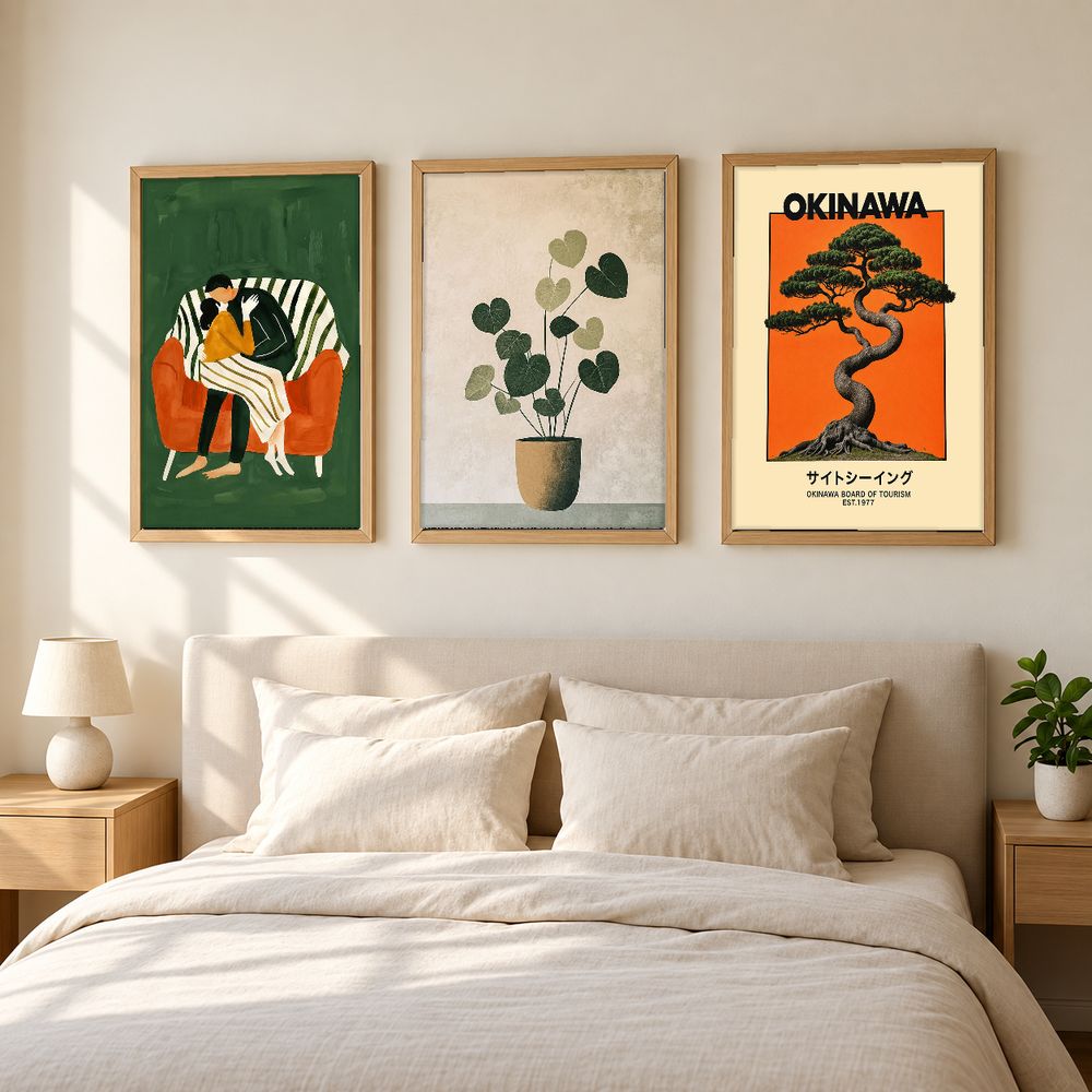 Set de 3 cuadros decorativos que combinan