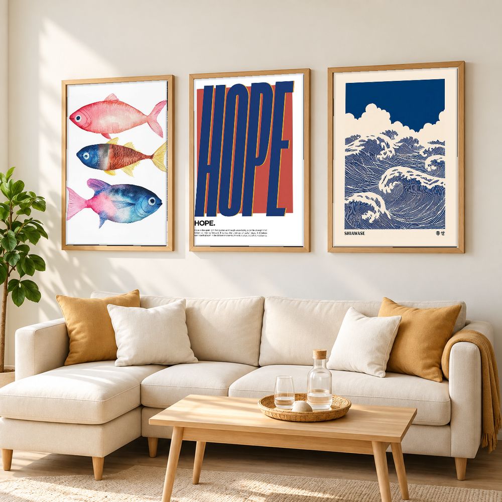 Set de 3 cuadros decorativos que combinan