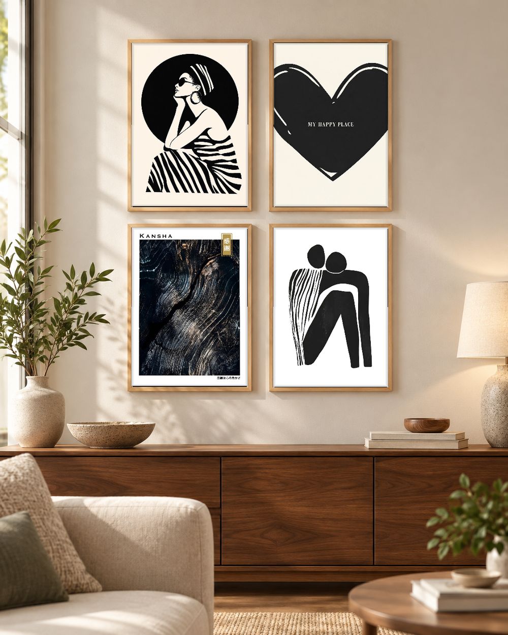 Set de 4 cuadros decorativos que combinan