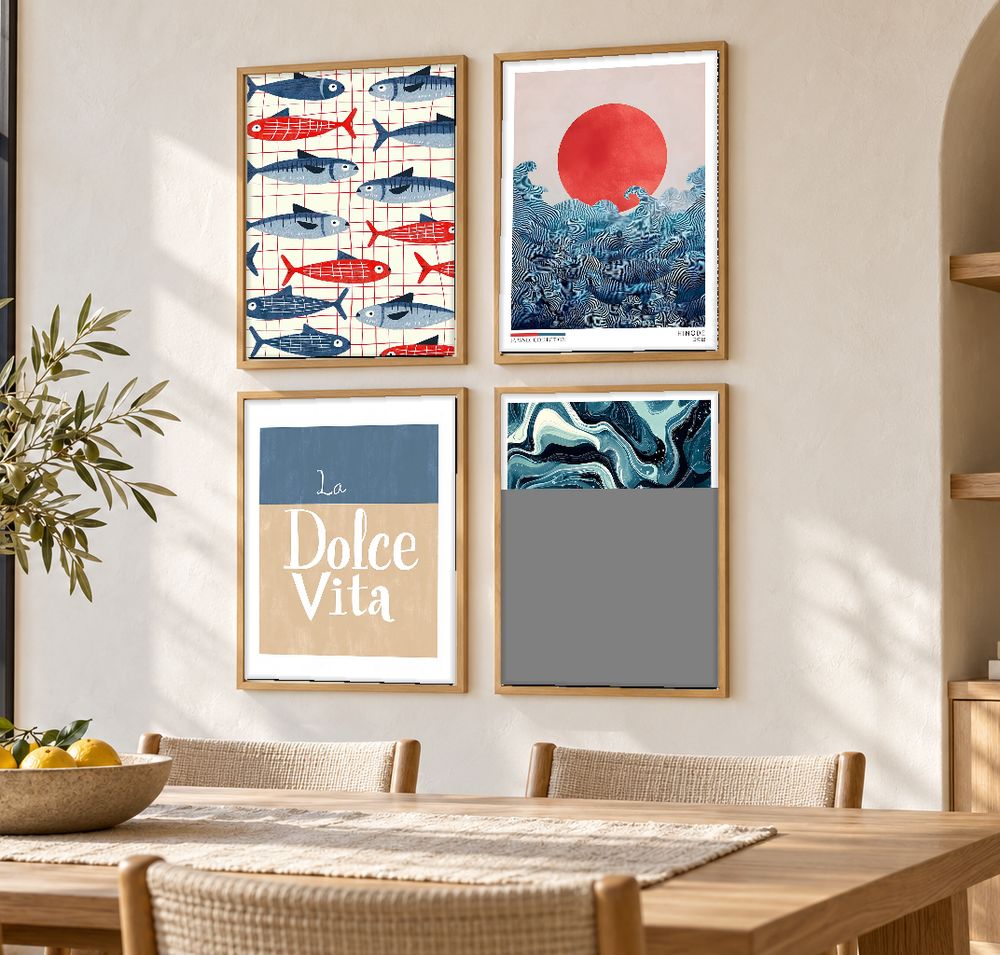 Set de 4 cuadros decorativos que combinan