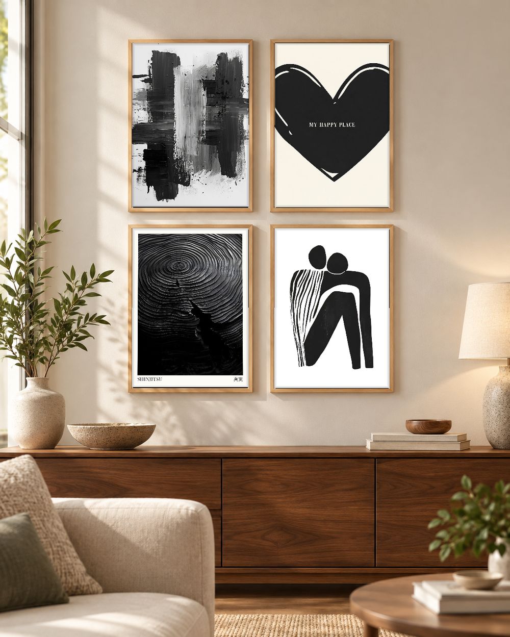 Set de 4 cuadros decorativos que combinan
