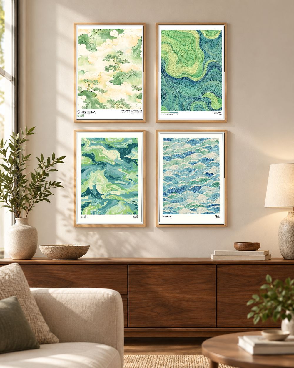 Set de 4 cuadros decorativos que combinan