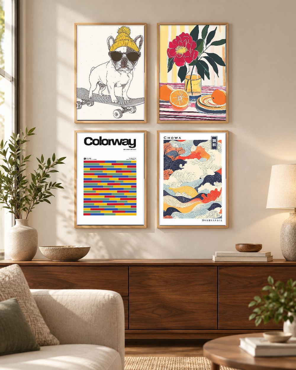 Set de 4 cuadros decorativos que combinan