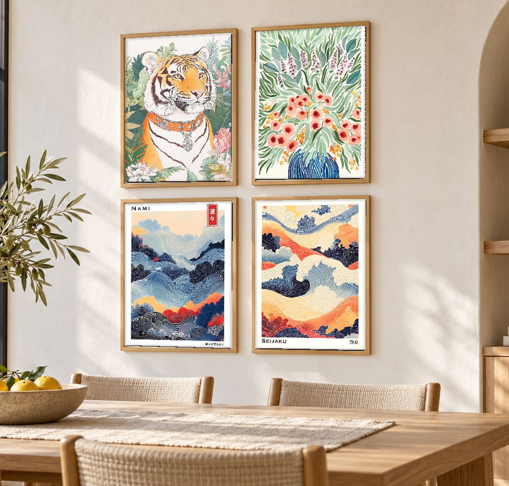 Set de 4 cuadros decorativos que combinan