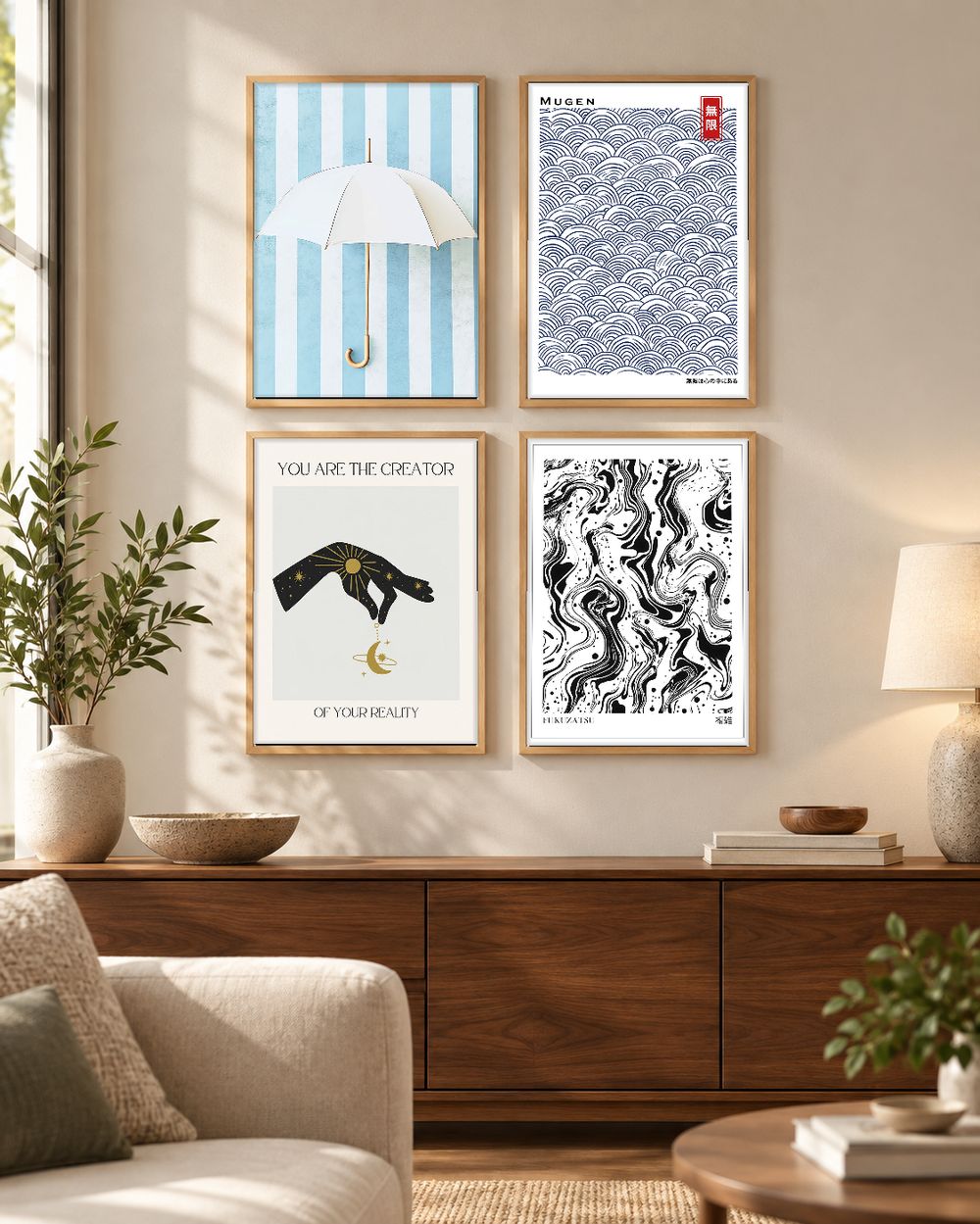 Set de 4 cuadros decorativos que combinan
