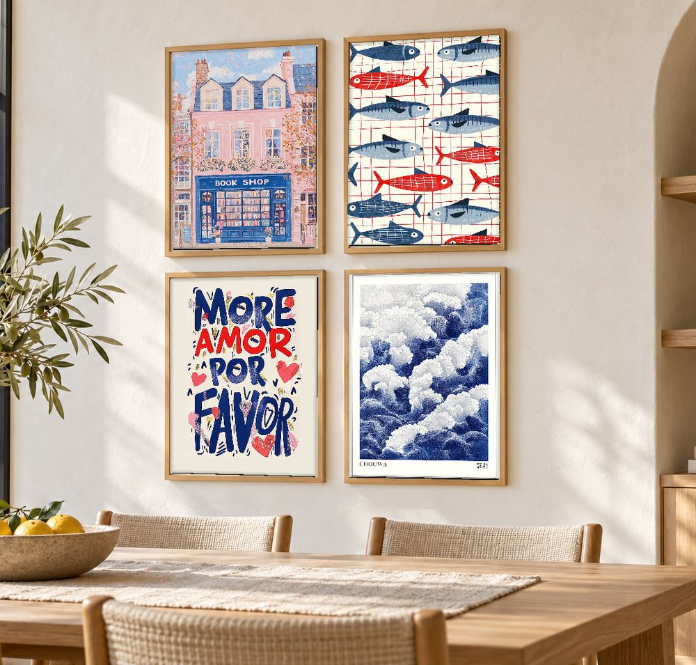 Set de 4 cuadros decorativos que combinan
