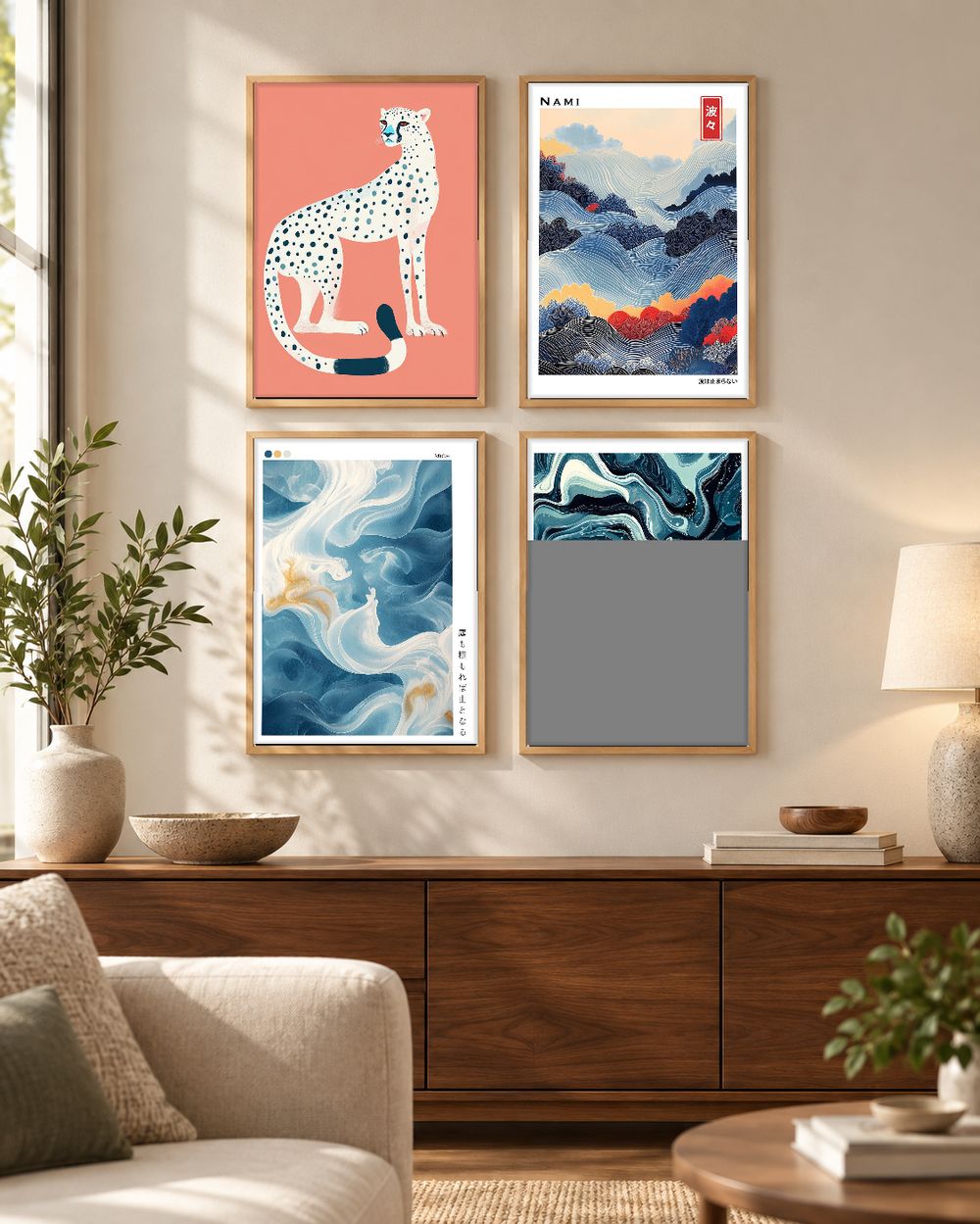 Set de 4 cuadros decorativos que combinan