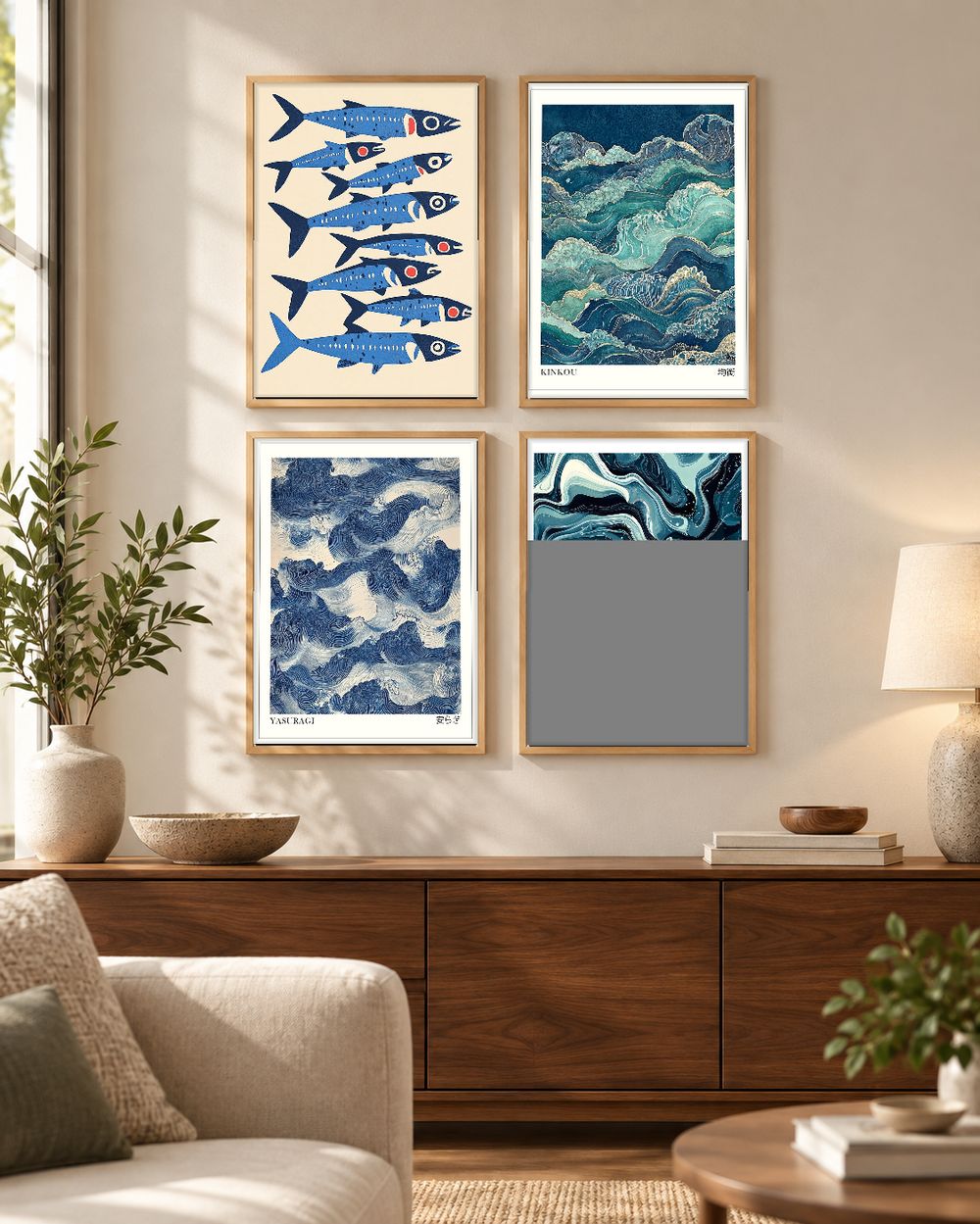 Set de 4 cuadros decorativos que combinan