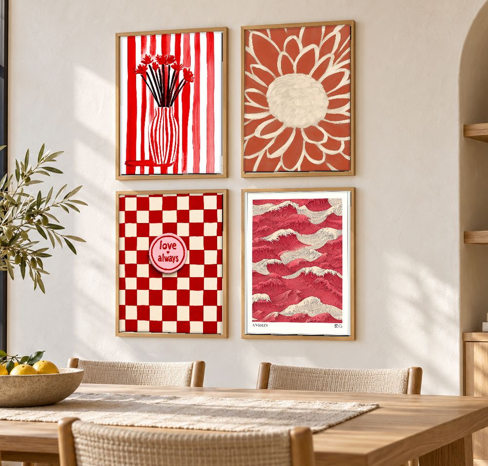 Set de 4 cuadros decorativos que combinan