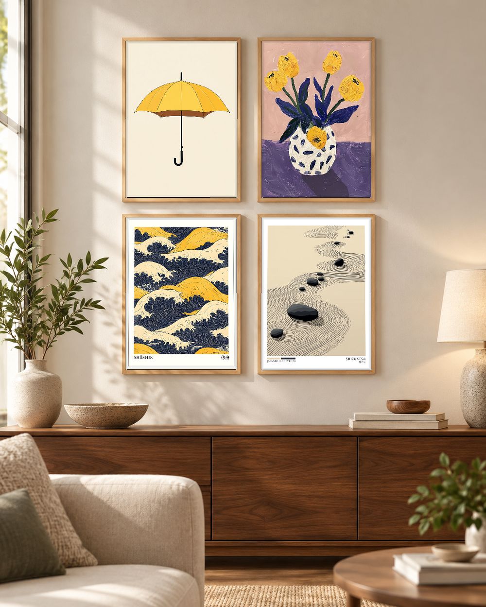 Set de 4 cuadros decorativos que combinan