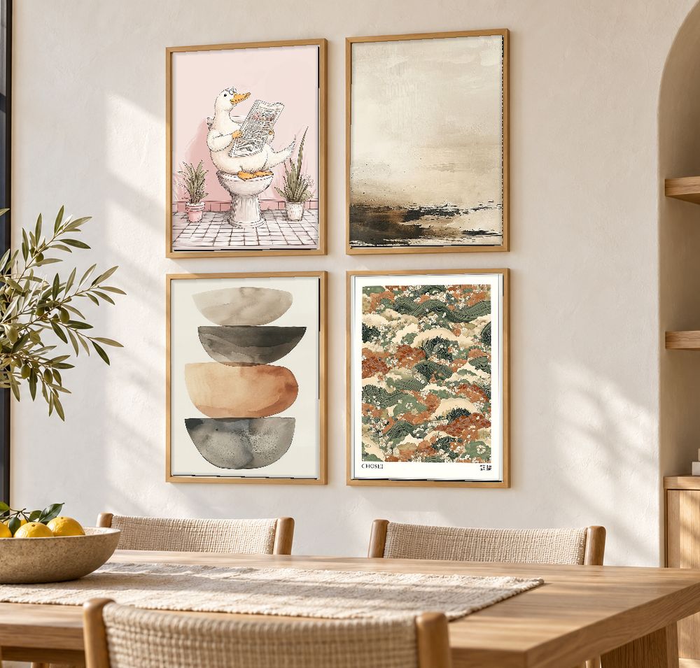 Set de 4 cuadros decorativos que combinan