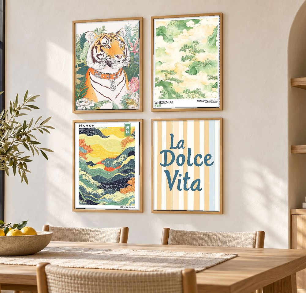 Set de 4 cuadros decorativos que combinan