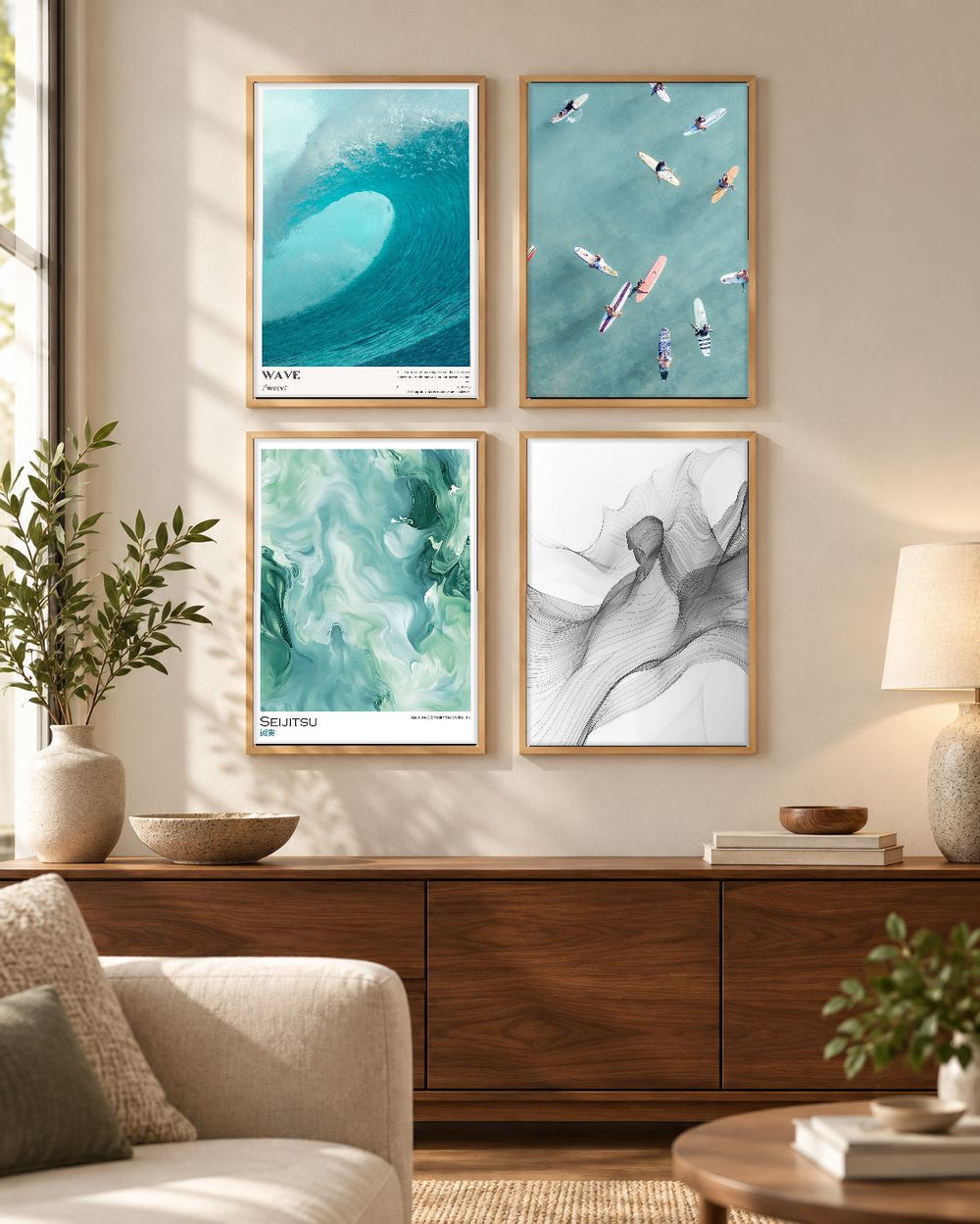 Set de 4 cuadros decorativos que combinan