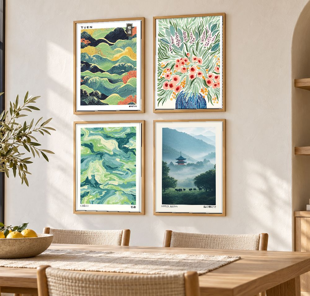 Set de 4 cuadros decorativos que combinan