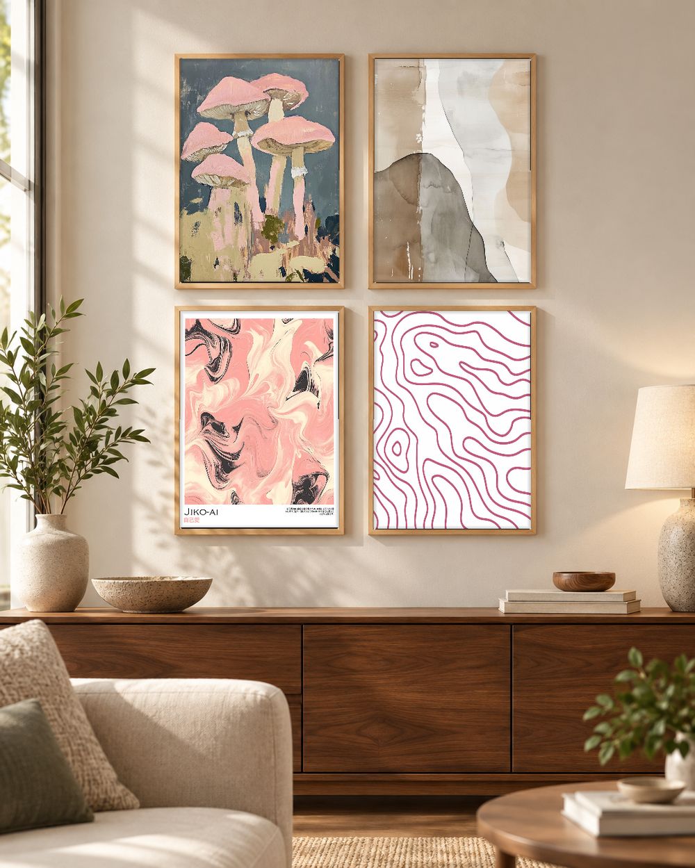 Set de 4 cuadros decorativos que combinan