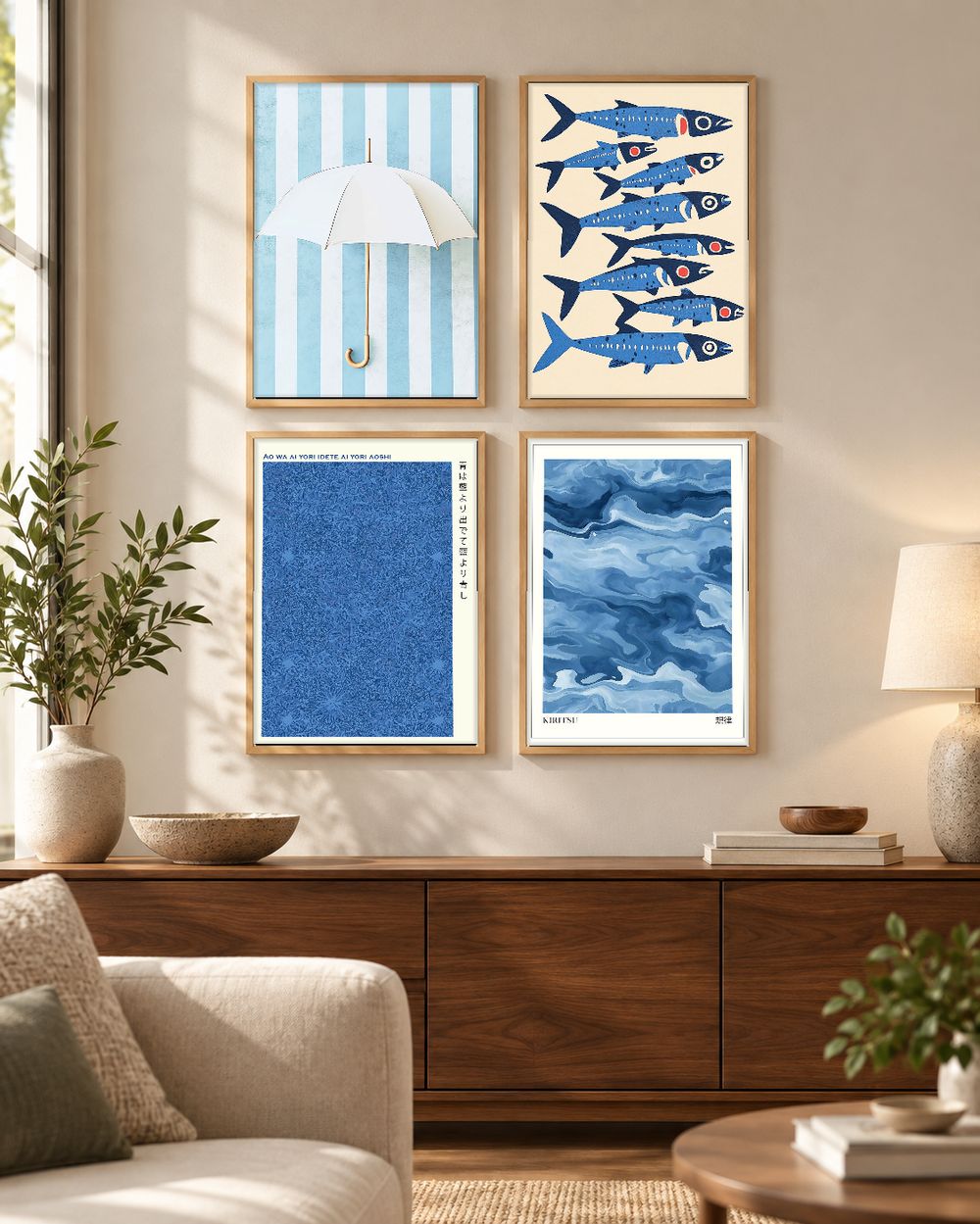 Set de 4 cuadros decorativos que combinan