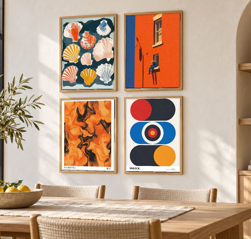 Set de 4 cuadros decorativos que combinan