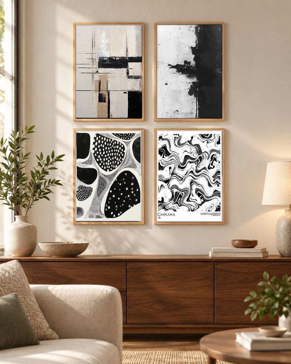 Set de 4 cuadros decorativos que combinan