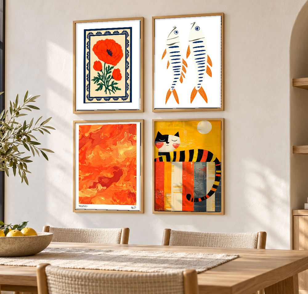 Set de 4 cuadros decorativos que combinan