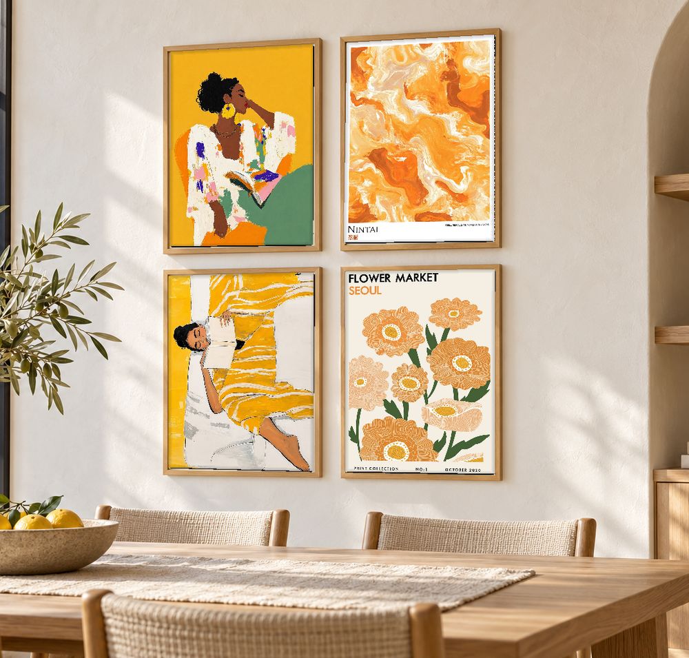 Set de 4 cuadros decorativos que combinan