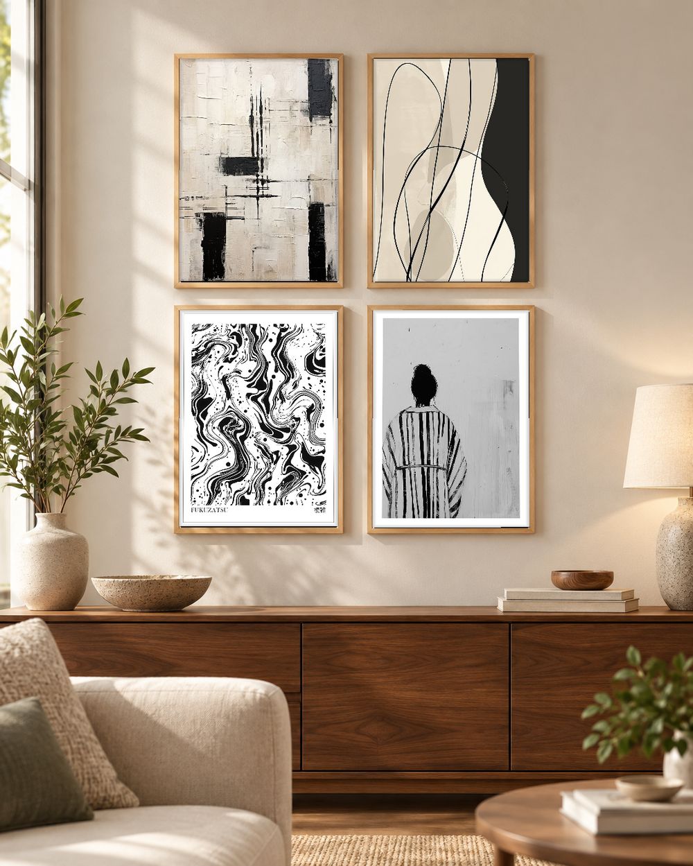 Set de 4 cuadros decorativos que combinan