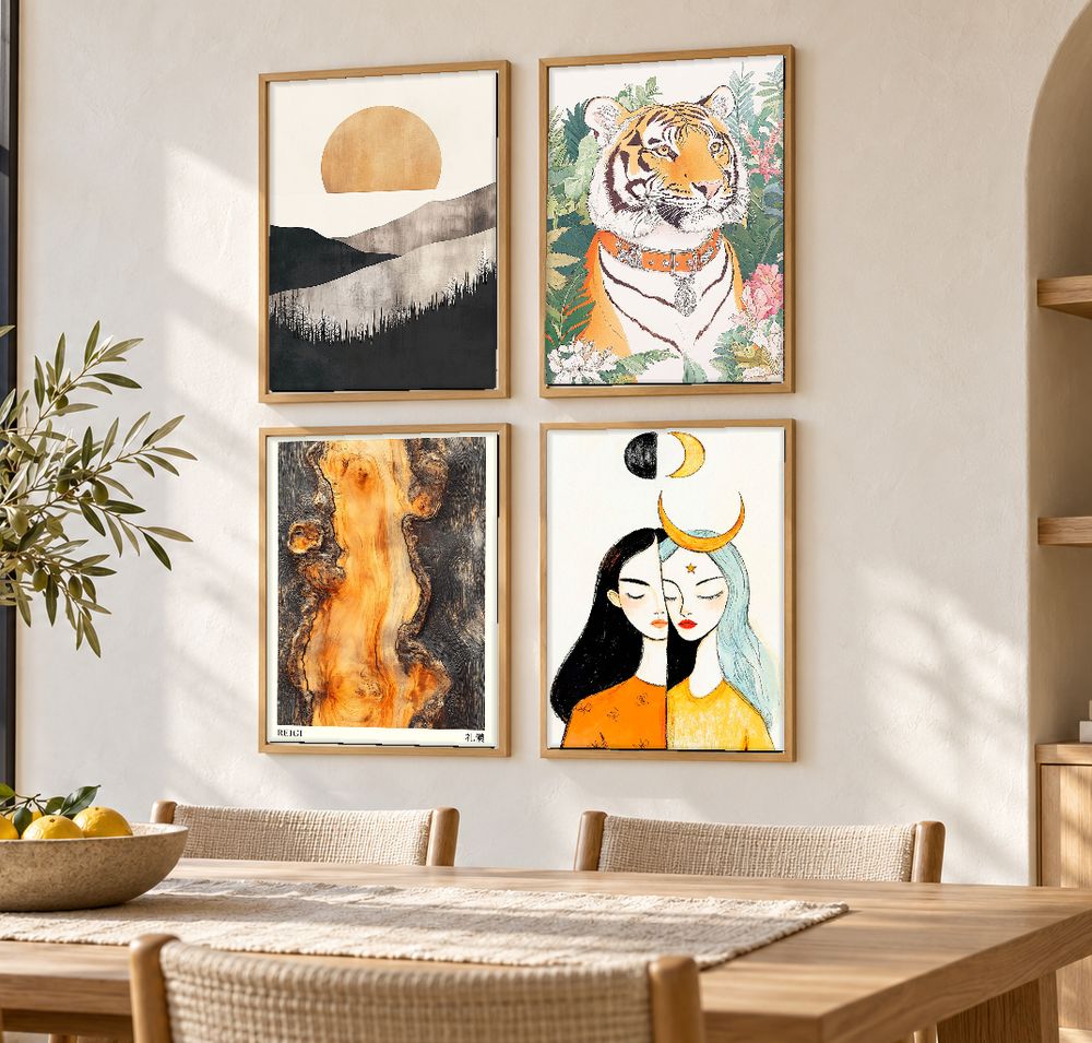 Set de 4 cuadros decorativos que combinan