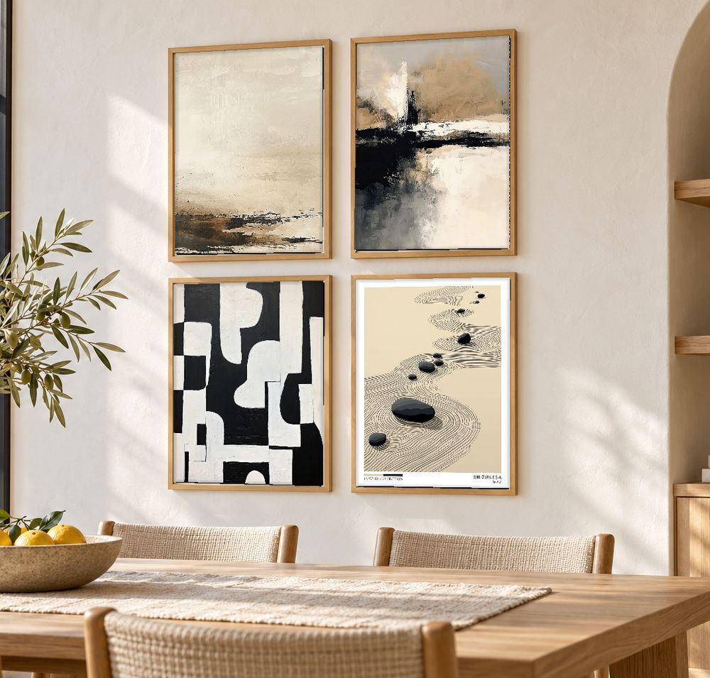 Set de 4 cuadros decorativos que combinan